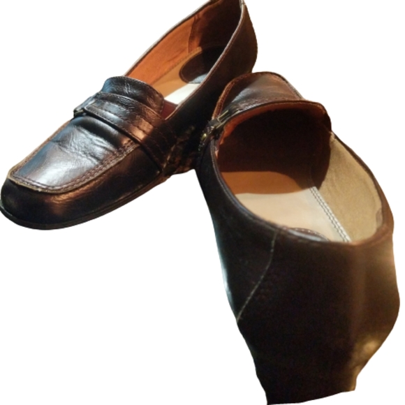 Loafers Life Stride Womens Size 8 10M Shoes Patent Brown Slip-on Shoe Monk Strap - Picture 2 of 16